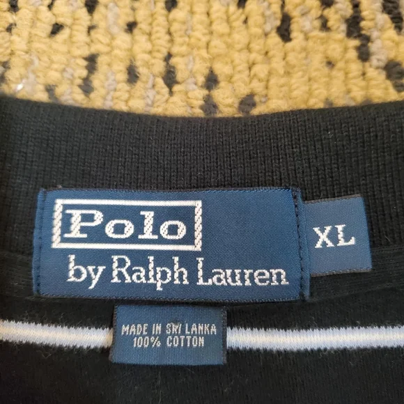 Polo by Ralph Lauren Black and White Striped Polo Shirt - Picture 7 of 8